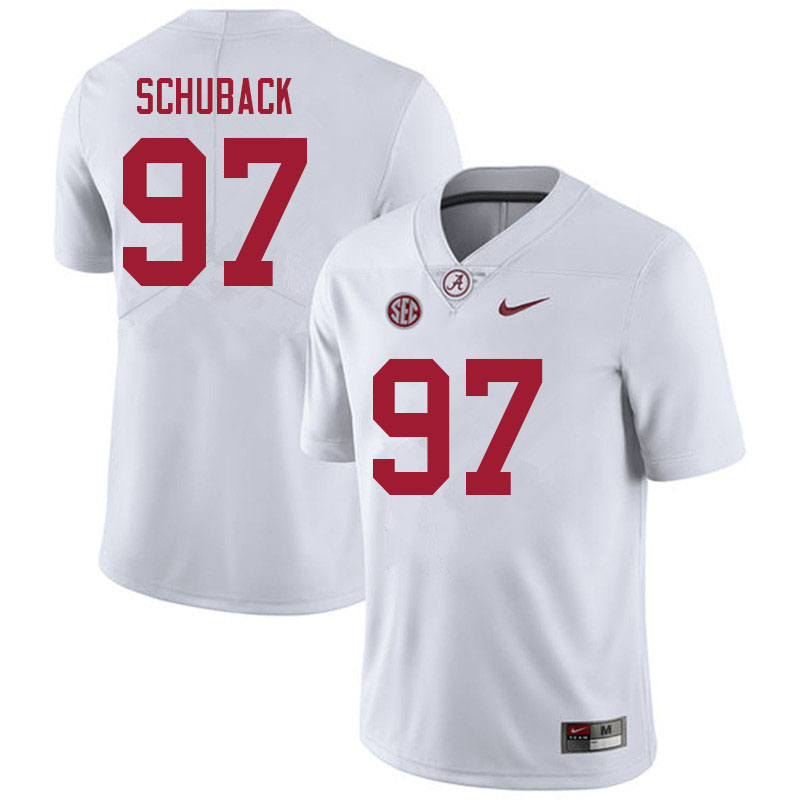 Men #97 Reid Schuback Alabama Crimson Tide College Football Jerseys Sale-White